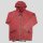 Jacket red with ethno brim transitional jacket cotton poncho style coat