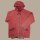 Jacket red with ethno brim transitional jacket cotton poncho style coat