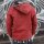 Jacket red with ethno brim transitional jacket cotton poncho style coat