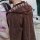 Jacket brown with ethno brim transitional jacket cotton poncho style coat
