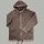 Jacket brown with ethno brim transitional jacket cotton poncho style coat