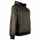 Hooded jacket black L golden ethno print streetwear...