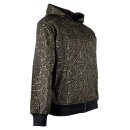 Kapuzenjacke schwarz goldener Ethno Druck Streetwear...