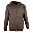 Hooded jacket brown black ethno print streetwear zipper jacket hoodie jacket