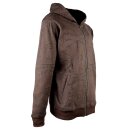 Hooded jacket brown black ethno print streetwear zipper...