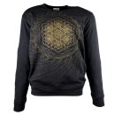 Sweater flower of life print black gold sweatshirt holy geometry