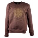 Pullover Blume des Lebens Druck braun gold Sweatshirt...