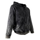 Hooded jacket black acid washed streetwear jacket sacred...