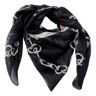 Cotton scarf skull black white red bone chain 100x100cm light neckerchief square scarf scarf