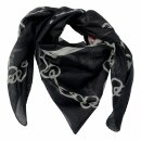 Cotton scarf skull black white red bone chain 100x100cm...