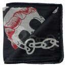 Baumwolltuch Totenkopf schwarz weiß rot Knochen Kette 100x100cm leichtes Halstuch quadratisches Tuch Schal