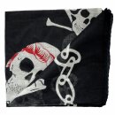 Baumwolltuch Totenkopf schwarz weiß rot Knochen Kette 100x100cm leichtes Halstuch quadratisches Tuch Schal