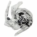Cotton scarf skulls large & small white black...