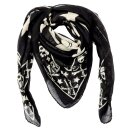 Cotton scarf pirates skulls bones stars black beige 100x100cm light neckerchief square scarf scarf