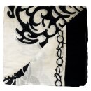 Cotton scarf tribal style black beige ornament 100x100cm light neckerchief square scarf scarf