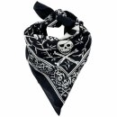 Bandana scarf skull biker black white square headscarf...