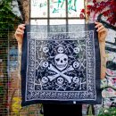 Bandana Tuch Totenkopf Biker schwarz weiß quadratisches Kopftuch Halstuch