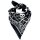 Bandana Tuch Totenkopf Biker schwarz weiß quadratisches Kopftuch Halstuch