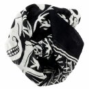 Baumwolltuch Totenkopf Pirat Ranken schwarz weiß 100x100cm leichtes Halstuch quadratisches Tuch Schal