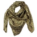 Cotton scarf zebra beige black lurex gold 100x100cm light...