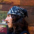 Bandana scarf skeleton skulls anthracite white square headscarf neckerchief