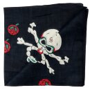 Bandana Tuch Spinne Skelett anthrazit weiß rot grün quadratisches Kopftuch Halstuch