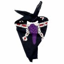 Bandana scarf insect skeleton anthracite white purple red square headscarf neckerchief