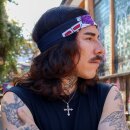 Bandana Tuch Insekt Skelett anthrazit weiß lila rot quadratisches Kopftuch Halstuch