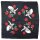 Bandana Tuch Totenkopf Rose anthrazit weiß rot grün quadratisches Kopftuch Halstuch