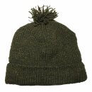 Woolen hat with Bobble - dark green - Knit cap with pop pom