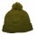 Wollmütze mit Bommel - grün-oliv - warme Strickmütze - Bommelmütze