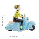 Blechspielzeug Scooter Girl blau-hellblau Mädchen auf Motorroller Roller