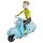 Blechspielzeug Scooter Girl blau-hellblau Mädchen auf Motorroller Roller