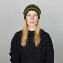 Oversize Wollmütze - grün - braun - warme Strickmütze - Longsize Mütze