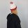 Woolen hat with bobble and stripes pattern - white - red-rosa - Knit cap with pop pom