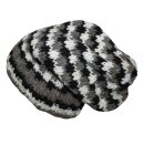 Oversized woolen hat - black- white - grey - Knit cap - Longsize beanie