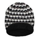 Oversized woolen hat - black- white - grey - Knit cap - Longsize beanie