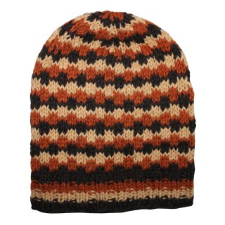 Oversized woolen hat - brown - coppery - Knit cap - Longsize beanie