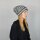 Oversize Wollmütze - grau - weiß - warme Strickmütze - Longsize Mütze
