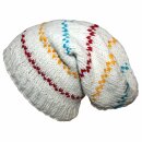 Oversize Wollmütze - weiß - mehrfarbig - warme Strickmütze - Longsize Mütze