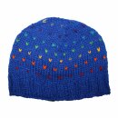 Woolen hat with pattern - blue - multicolour - Knit cap