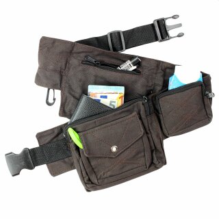 Gürteltasche - Jimi - braun - Bauchtasche - Hüfttasche mit mehreren Taschen