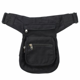 Gürteltasche - Kurt - schwarz - silberfarben - Bauchtasche - Hüfttasche