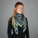 Cotton Scarf - geometrical pattern 03 - multicolored dark - squared kerchief