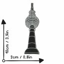 Aufnäher - Fernsehturm Berlin - 10 cm weiß - Patch