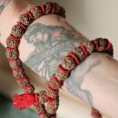 Gebetskette Rudraksha Perlen groß Akzent rot Halskette Mala Kette Meditationskette