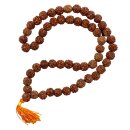Gebetskette Rudraksha Perlen groß mit Toddel orange...