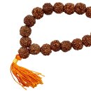 Gebetskette Rudraksha Perlen groß mit Toddel orange...