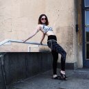 Crop Top - cross straps - Batik - Bamboo