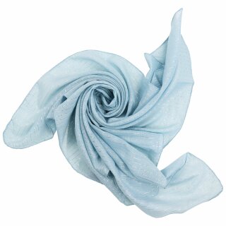Baumwolltuch - blau - hellblau Lurex silber - quadratisches Tuch